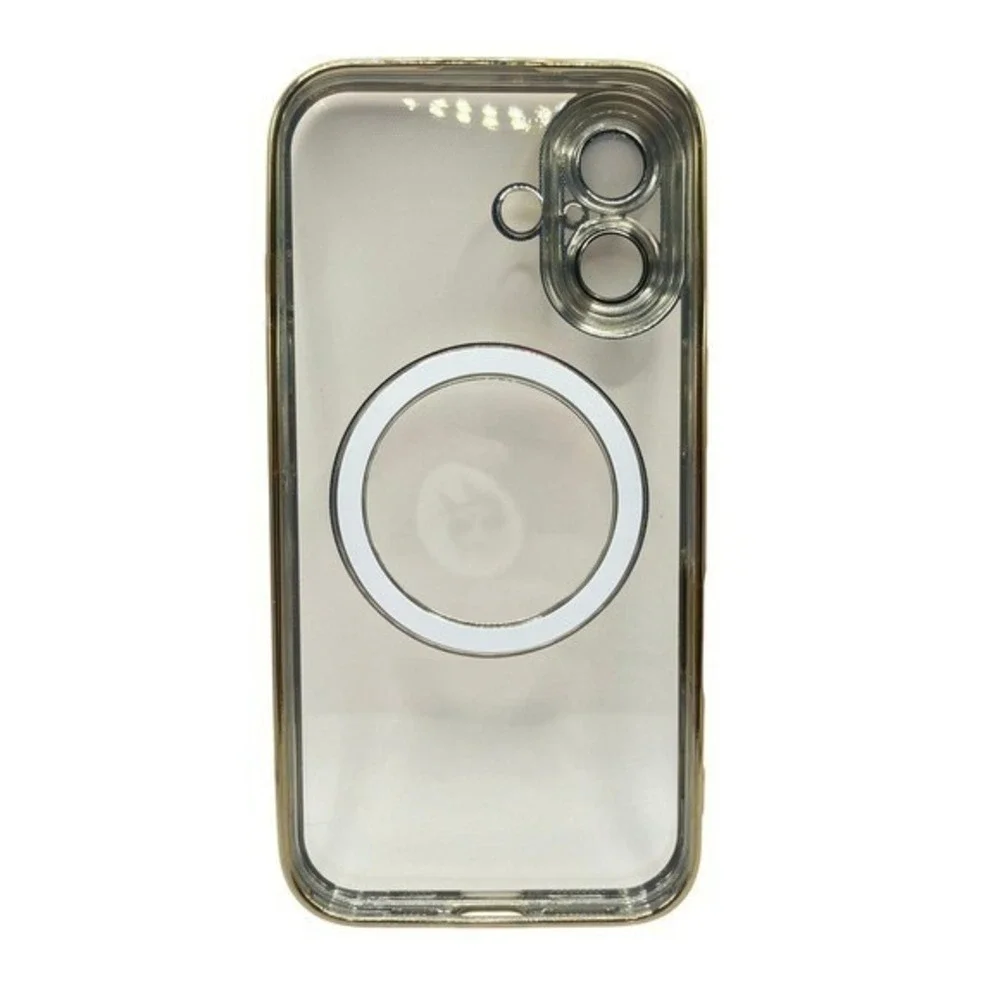 iPhone 16 Clear Protective Case Gold Metallic Trim‎ NEW